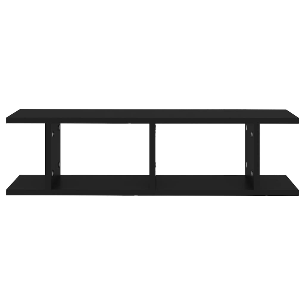 Wandschappen 2 st 75x18x20 cm bewerkt hout zwart is nu te koop bij PeponiXL, paradijselijk wonen!