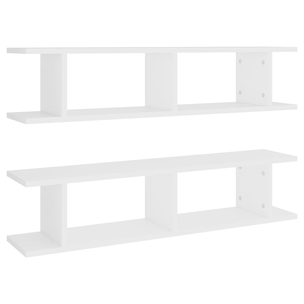 Wandschappen 2 st 90x18x20 cm bewerkt hout wit is nu te koop bij PeponiXL, paradijselijk wonen!