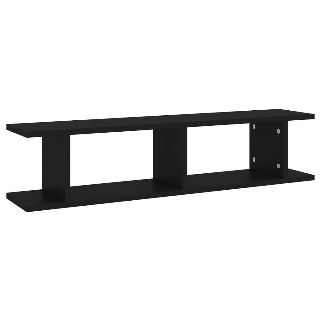 Wandschappen 2 st 90x18x20 cm bewerkt hout zwart is nu te koop bij PeponiXL, paradijselijk wonen!