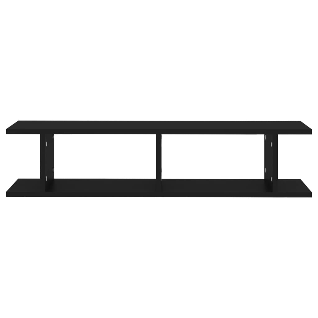 Wandschappen 2 st 90x18x20 cm bewerkt hout zwart is nu te koop bij PeponiXL, paradijselijk wonen!