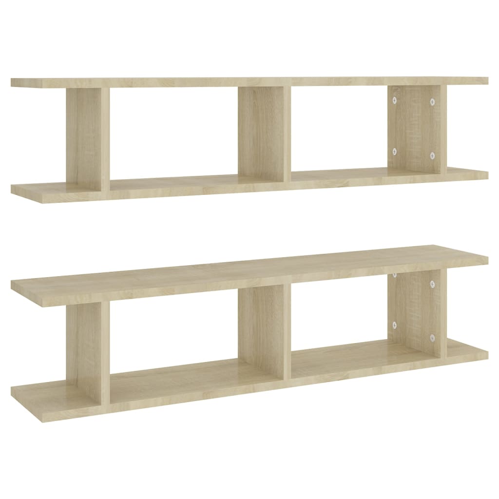 Wandschappen 2 st 90x18x20 cm bewerkt hout sonoma eikenkleurig is nu te koop bij PeponiXL, paradijselijk wonen!