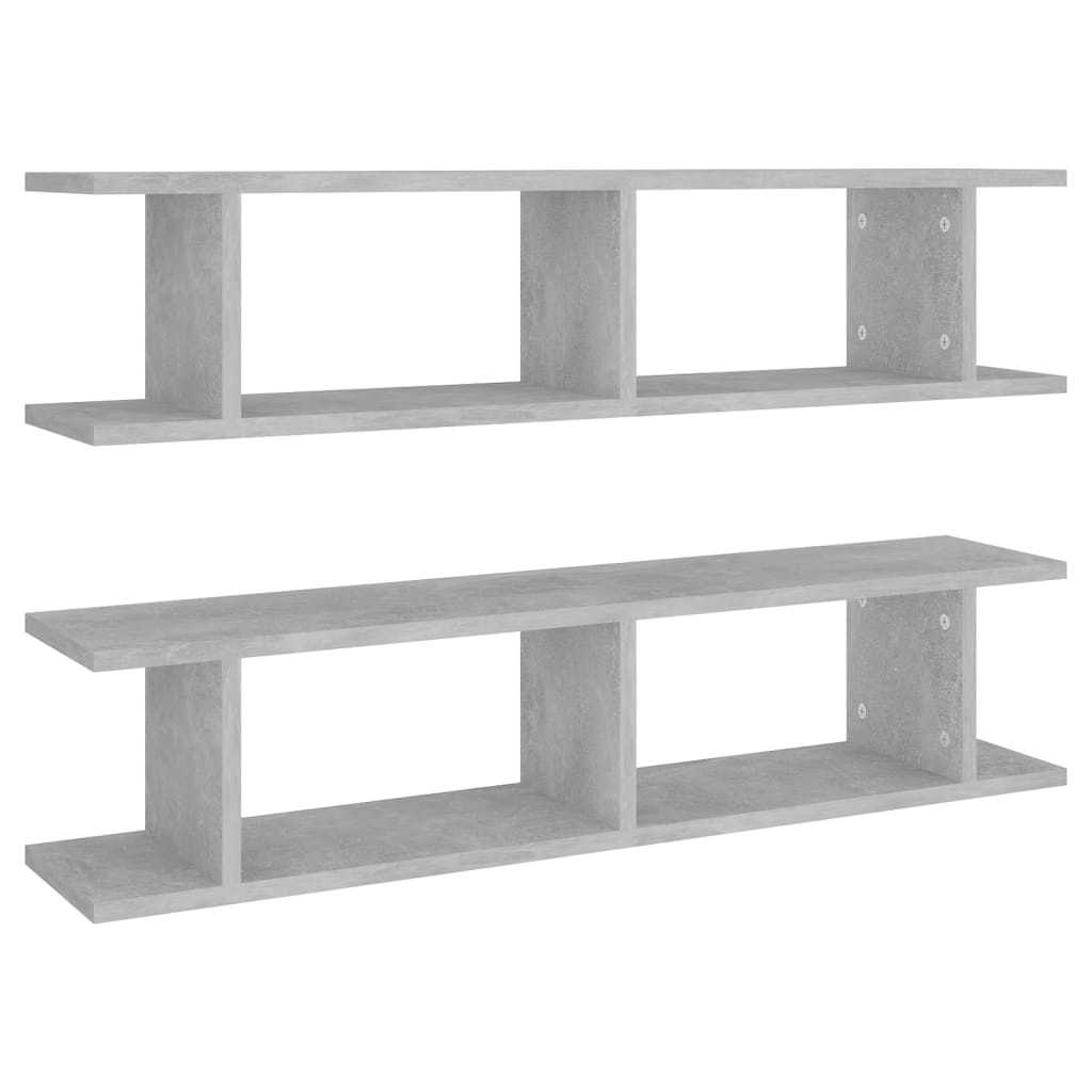 Wandschappen 2 st 90x18x20 cm bewerkt hout betongrijs is nu te koop bij PeponiXL, paradijselijk wonen!
