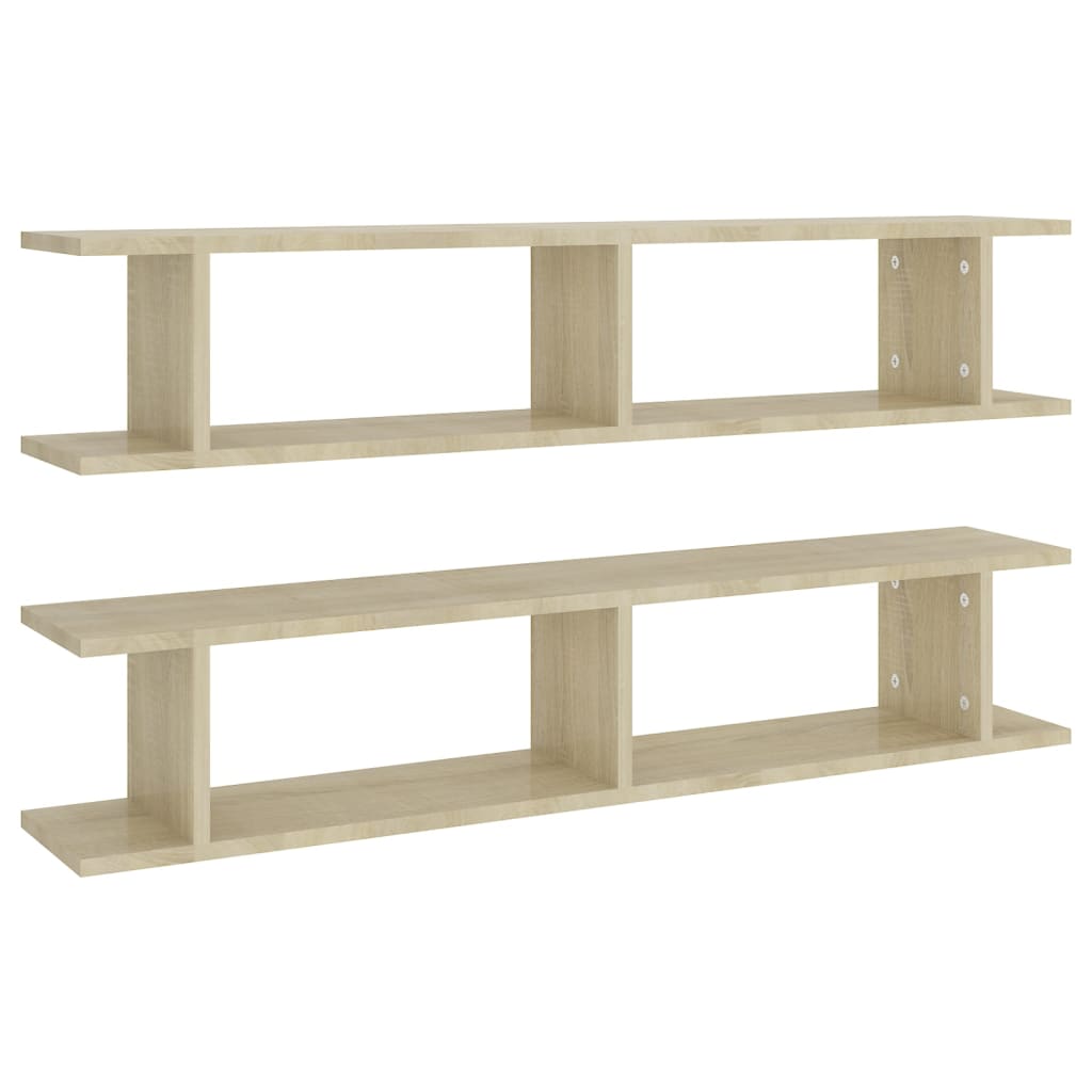 Wandschappen 2 st 105x18x20 cm bewerkt hout sonoma eikenkleurig is nu te koop bij PeponiXL, paradijselijk wonen!