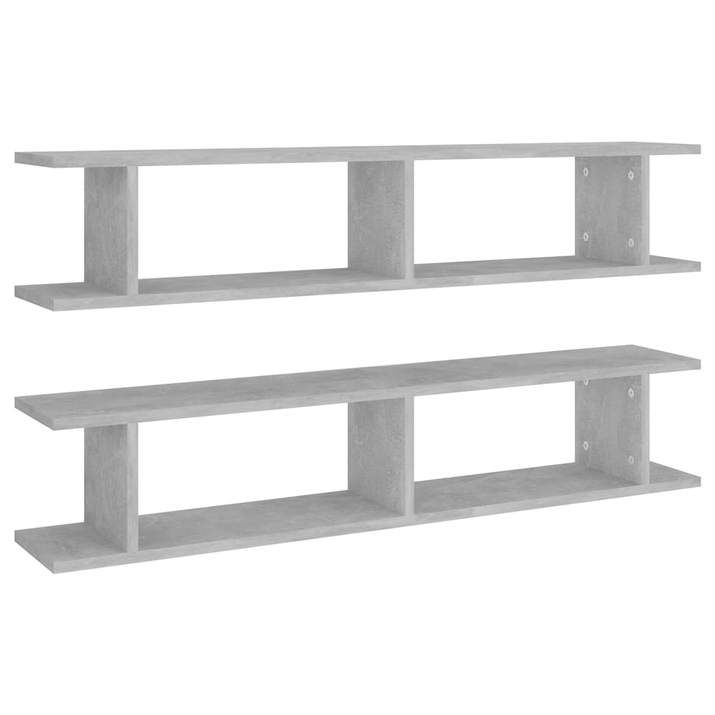 Wandschappen 2 st 105x18x20 cm bewerkt hout betongrijs is nu te koop bij PeponiXL, paradijselijk wonen!