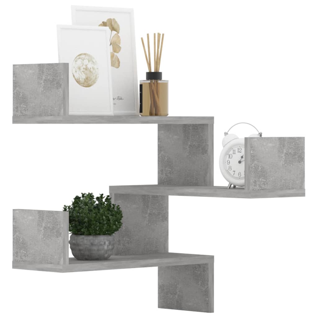 Hoekwandschappen 2 st 40x40x50 cm bewerkt hout betongrijs is nu te koop bij PeponiXL, paradijselijk wonen!