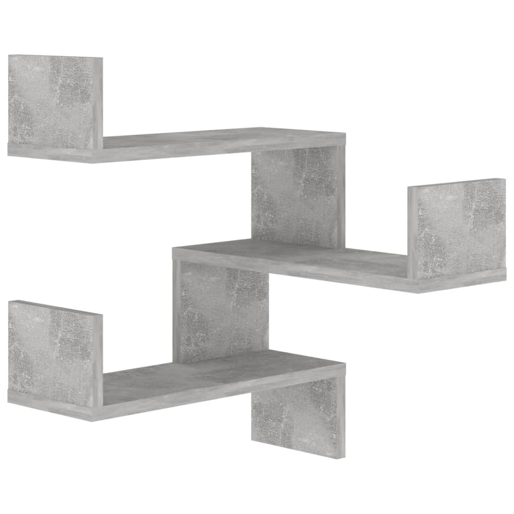 Hoekwandschappen 2 st 40x40x50 cm bewerkt hout betongrijs is nu te koop bij PeponiXL, paradijselijk wonen!