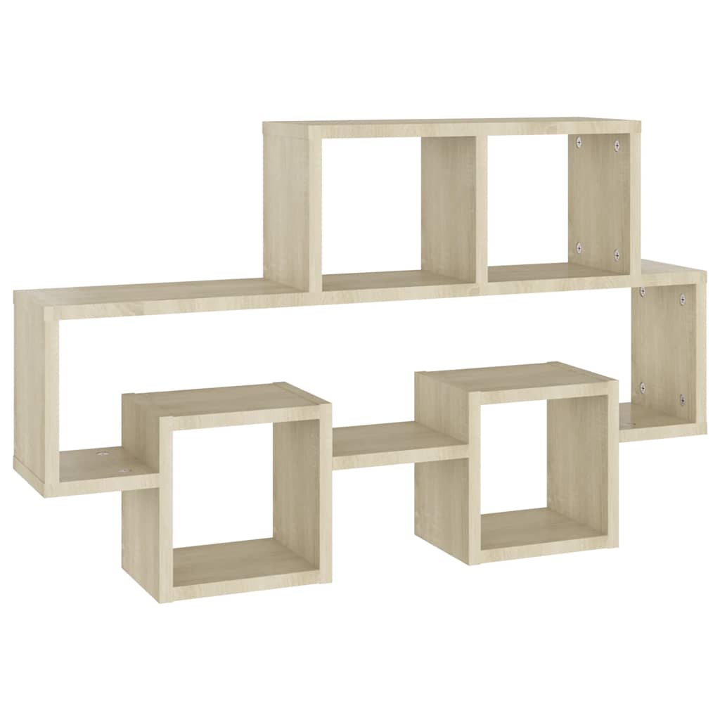 Wandschap auto-vormig 82x15x51 cm bewerkt hout sonoma eiken is nu te koop bij PeponiXL, paradijselijk wonen!