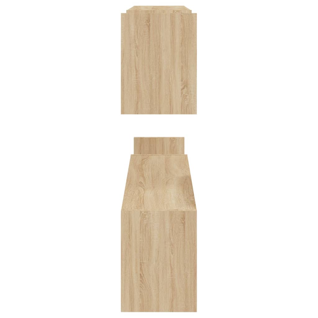 Wandschappen 2 st 100x15x20 cm bewerkt hout sonoma eikenkleurig is nu te koop bij PeponiXL, paradijselijk wonen!
