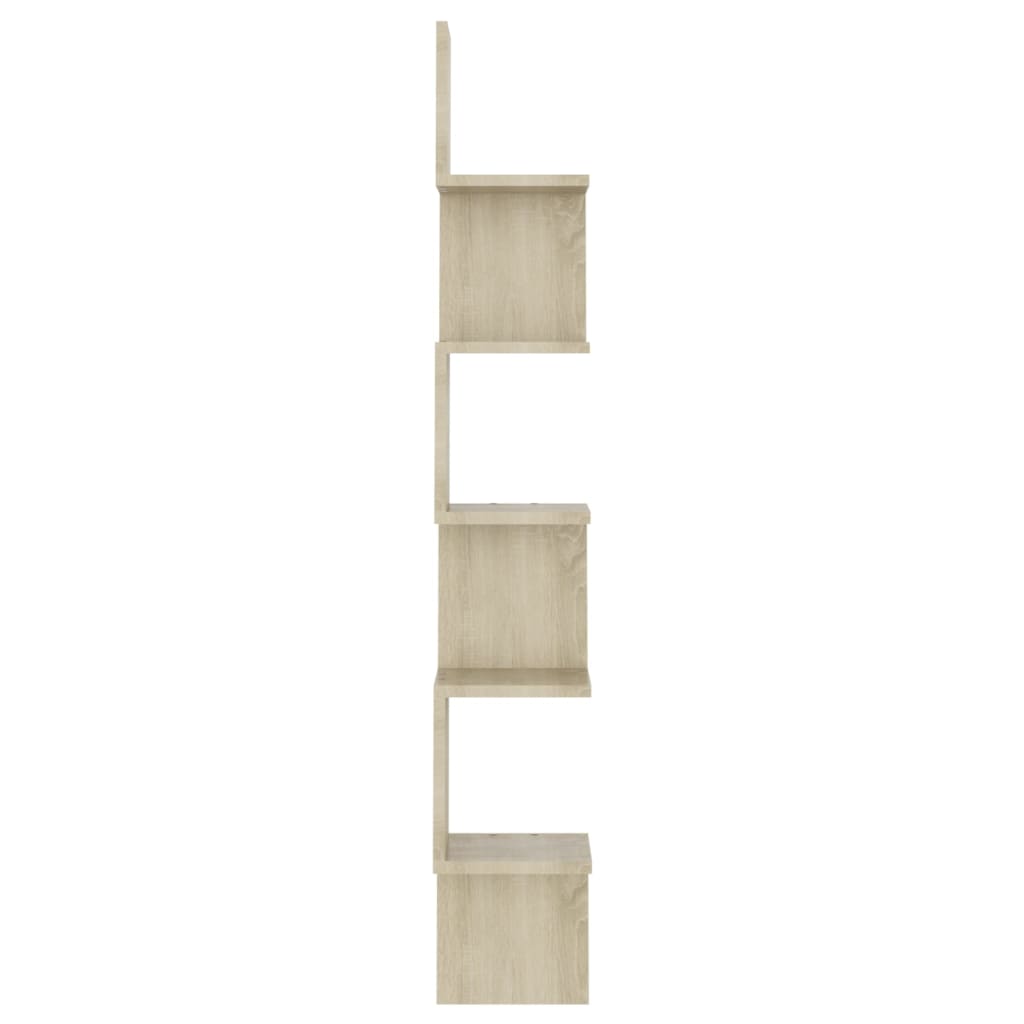 Hoekwandschap 20x20x127,5 cm bewerkt hout sonoma eikenkleurig is nu te koop bij PeponiXL, paradijselijk wonen!