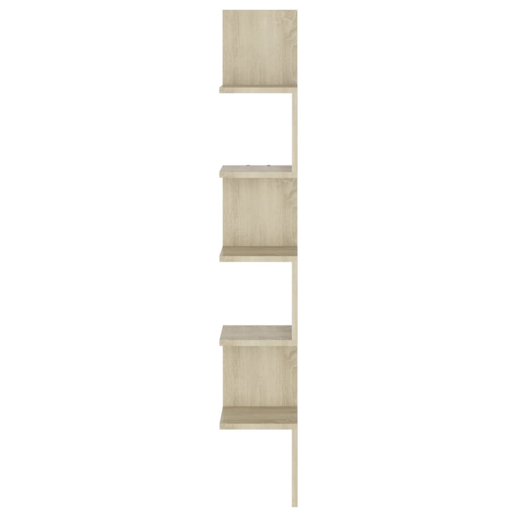 Hoekwandschap 20x20x127,5 cm bewerkt hout sonoma eikenkleurig is nu te koop bij PeponiXL, paradijselijk wonen!