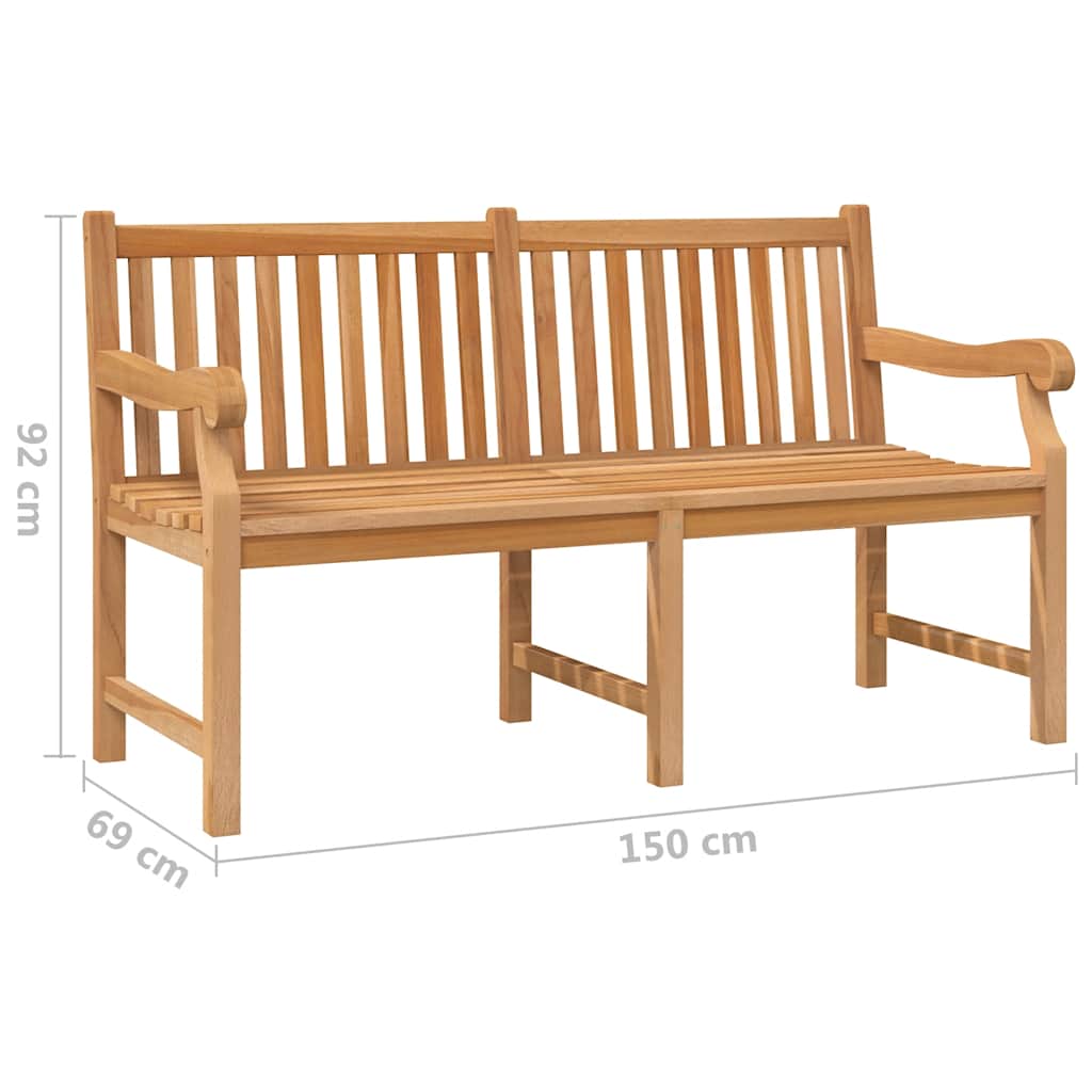 Tuinbank 150 cm massief teakhout