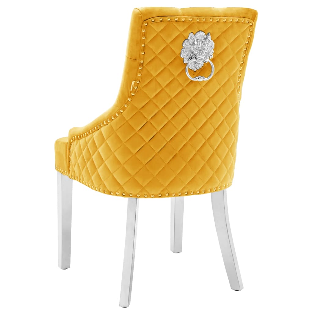 Eetkamerstoelen 2 st fluweel geel is nu te koop bij PeponiXL, paradijselijk wonen!