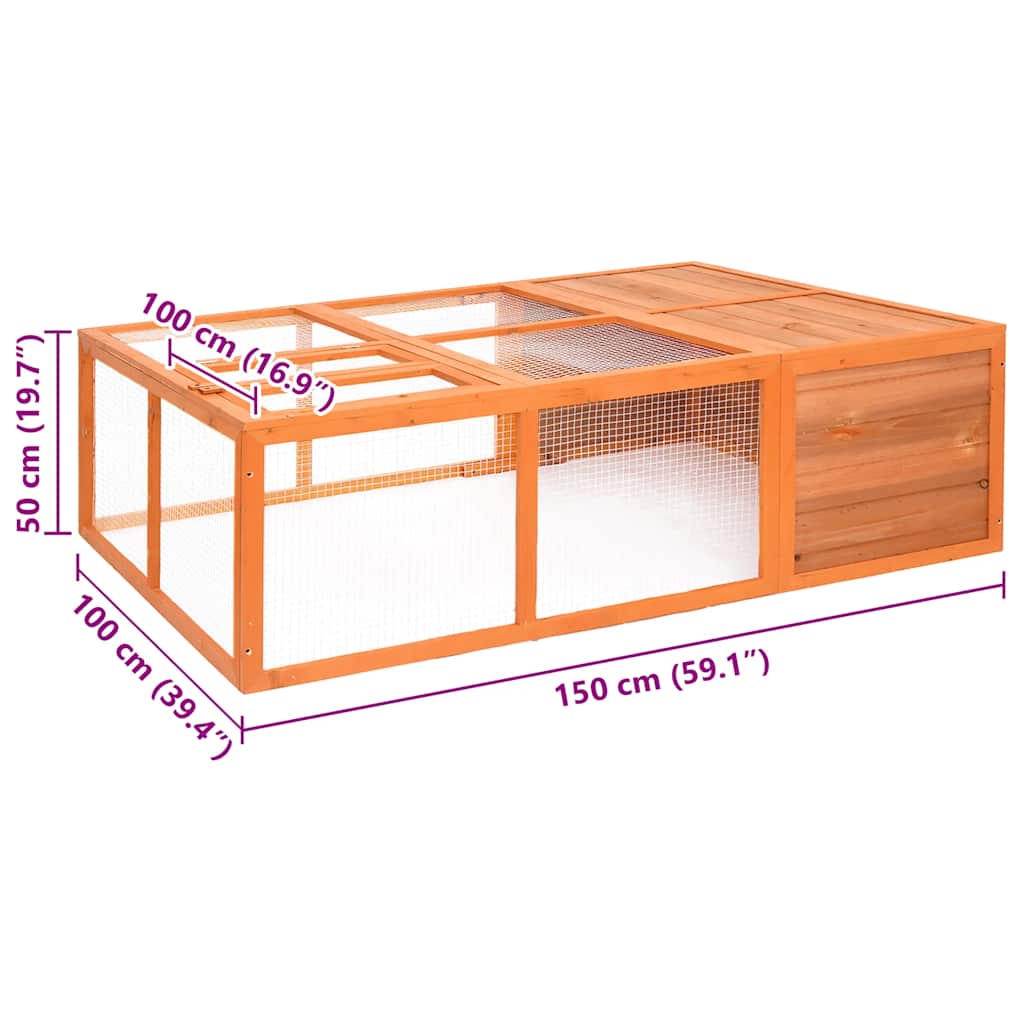 Dierenhok voor buiten 150x100x50 cm massief vurenhout is nu te koop bij PeponiXL, paradijselijk wonen!