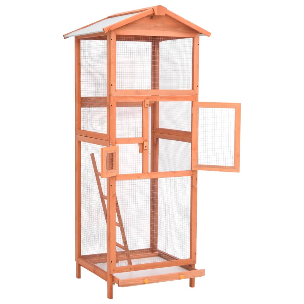 Vogelkooi 68x62x166 cm massief vurenhout is nu te koop bij PeponiXL, paradijselijk wonen!