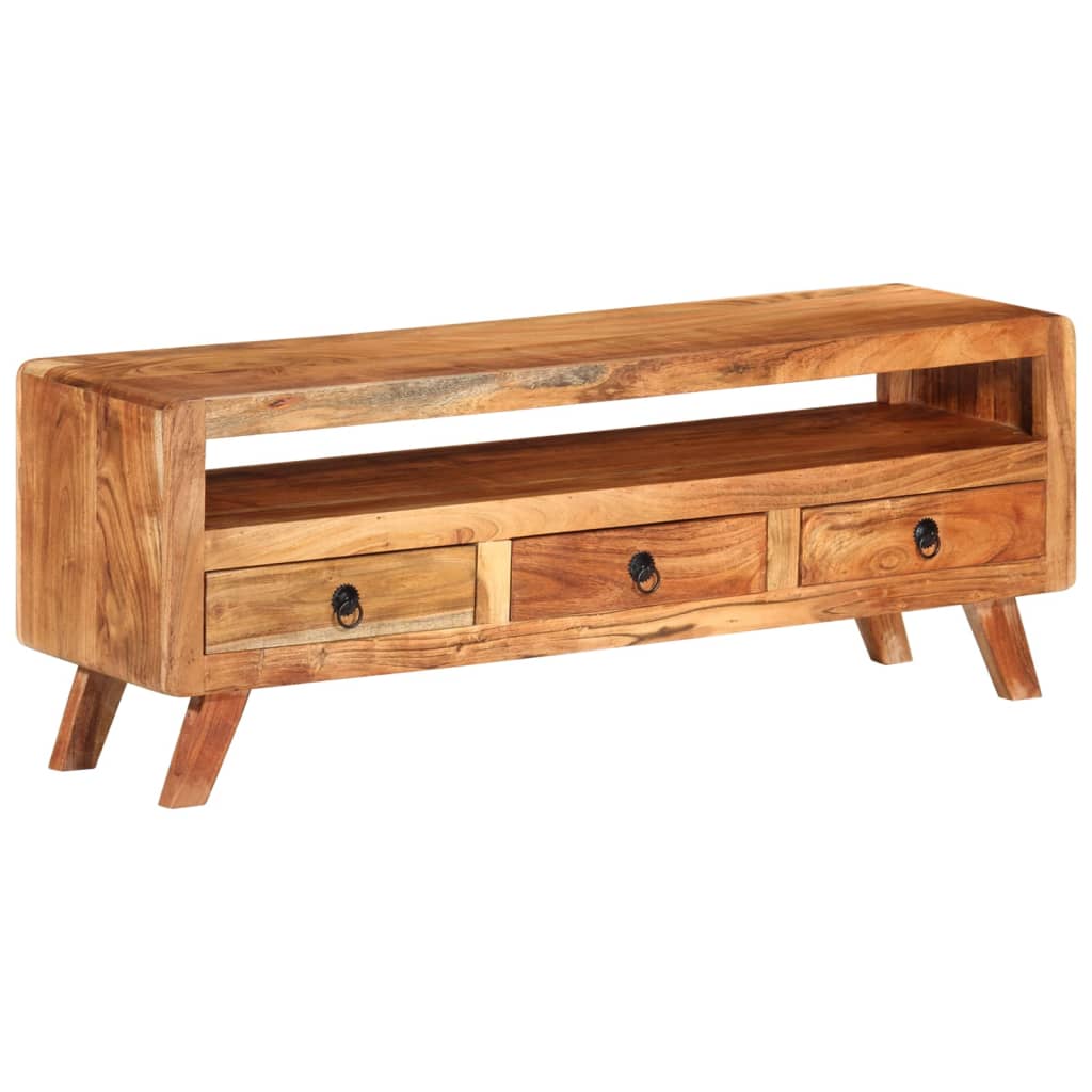 Tv-meubel 110x30x40 cm massief acaciahout is nu te koop bij PeponiXL, paradijselijk wonen!