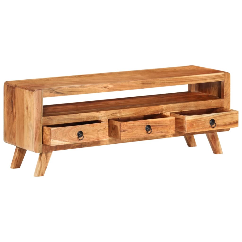 Tv-meubel 110x30x40 cm massief acaciahout is nu te koop bij PeponiXL, paradijselijk wonen!