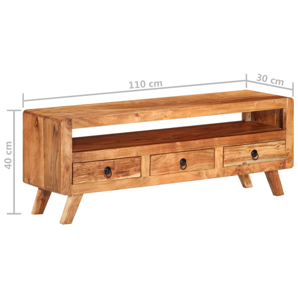 Tv-meubel 110x30x40 cm massief acaciahout is nu te koop bij PeponiXL, paradijselijk wonen!