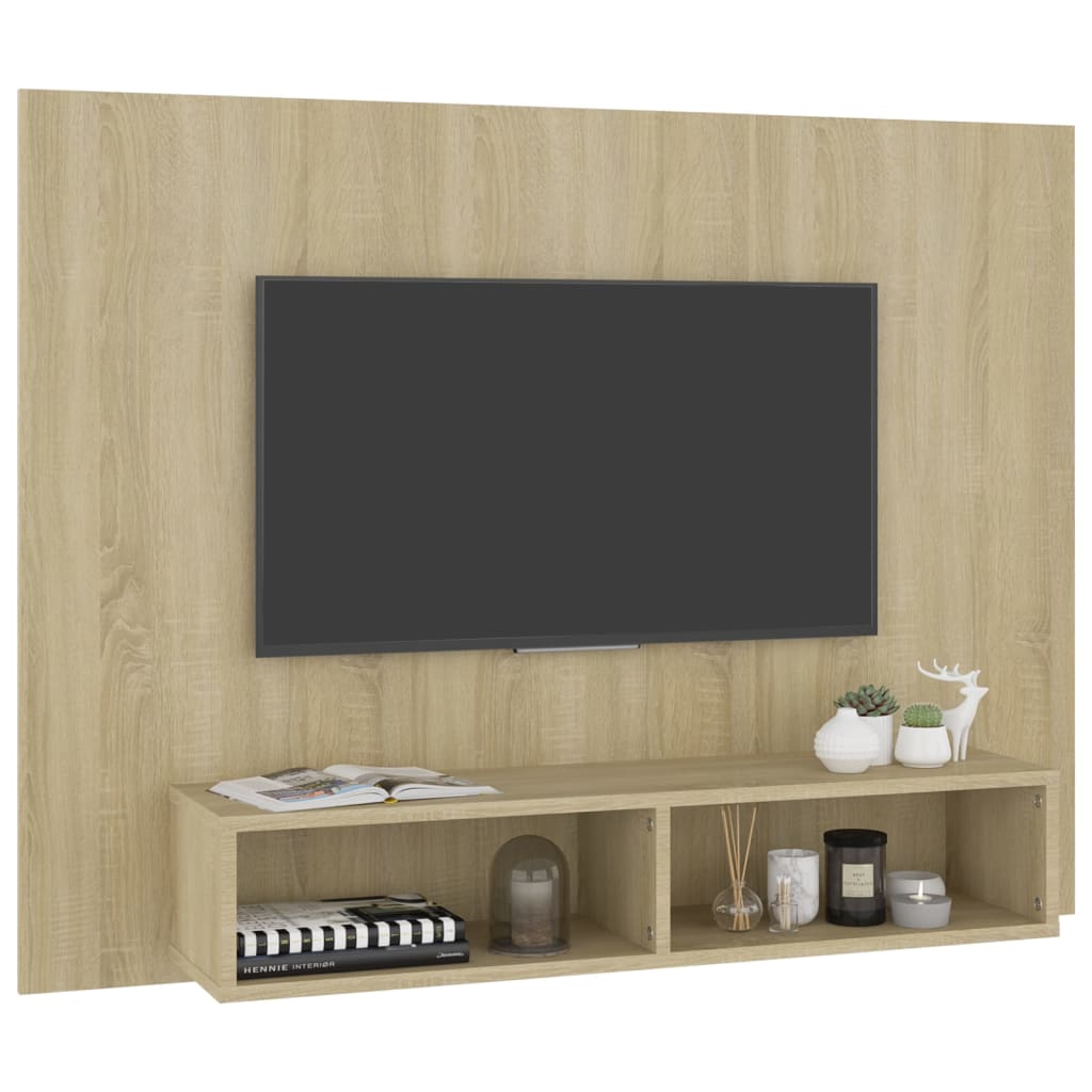 Tv-wandmeubel 120x23,5x90 cm bewerkt hout sonoma eikenkleurig is nu te koop bij PeponiXL, paradijselijk wonen!