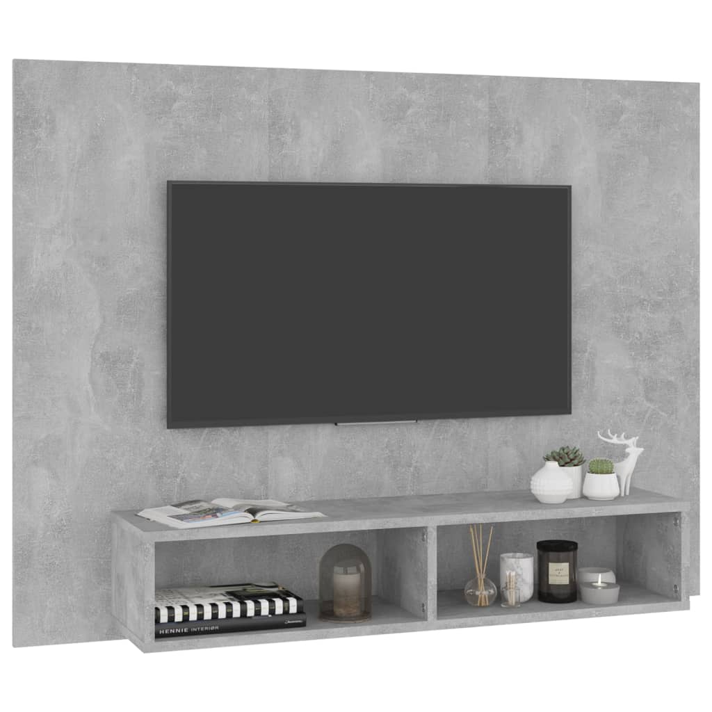 Tv-wandmeubel 120x23,5x90 cm bewerkt hout betongrijs is nu te koop bij PeponiXL, paradijselijk wonen!