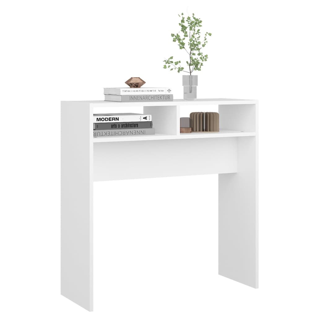 Wandtafel 78x30x80 cm bewerkt hout wit is nu te koop bij PeponiXL, paradijselijk wonen!