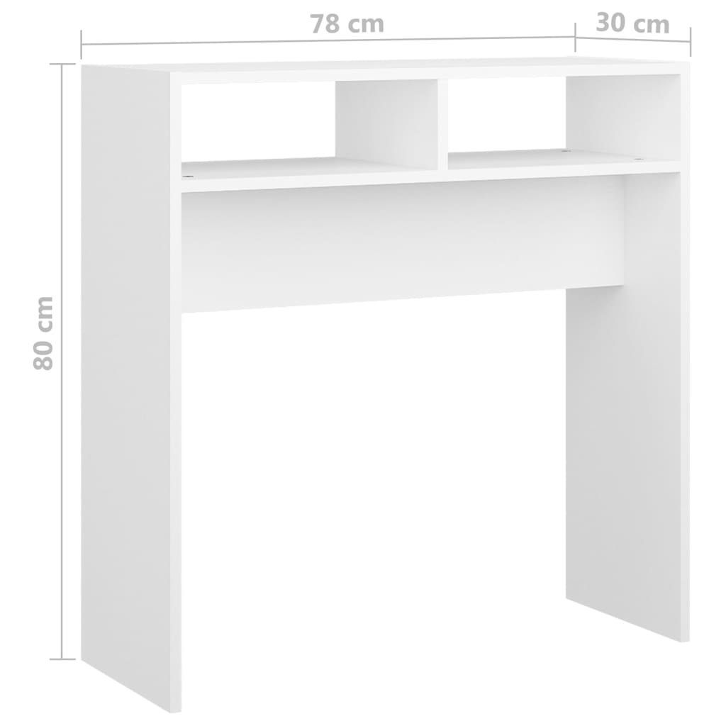 Wandtafel 78x30x80 cm bewerkt hout wit is nu te koop bij PeponiXL, paradijselijk wonen!