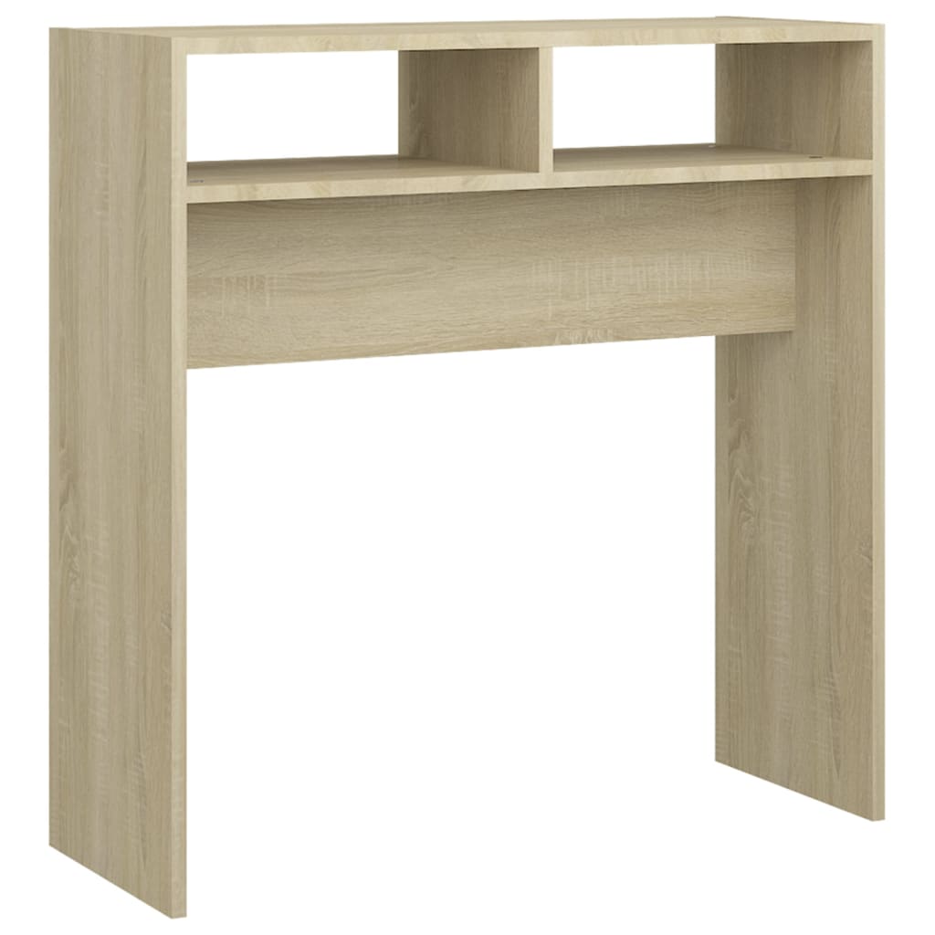 Wandtafel 78x30x80 cm bewerkt out sonoma eikenkleurig is nu te koop bij PeponiXL, paradijselijk wonen!