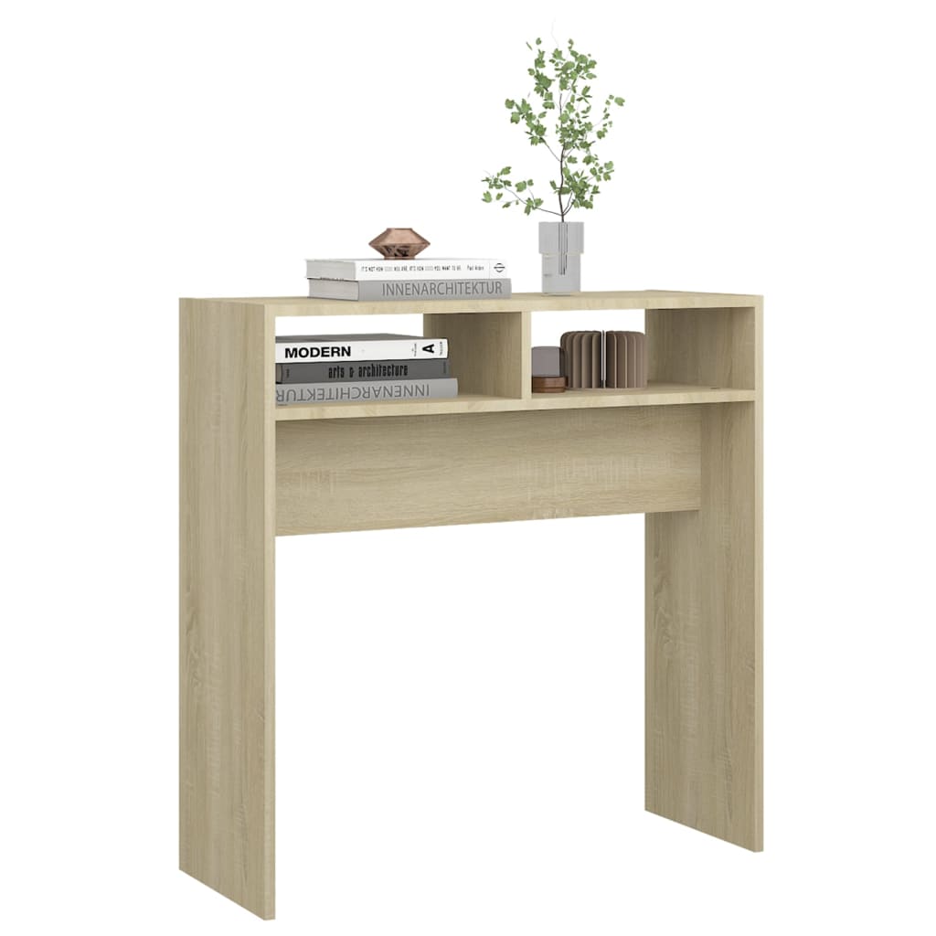 Wandtafel 78x30x80 cm bewerkt out sonoma eikenkleurig is nu te koop bij PeponiXL, paradijselijk wonen!