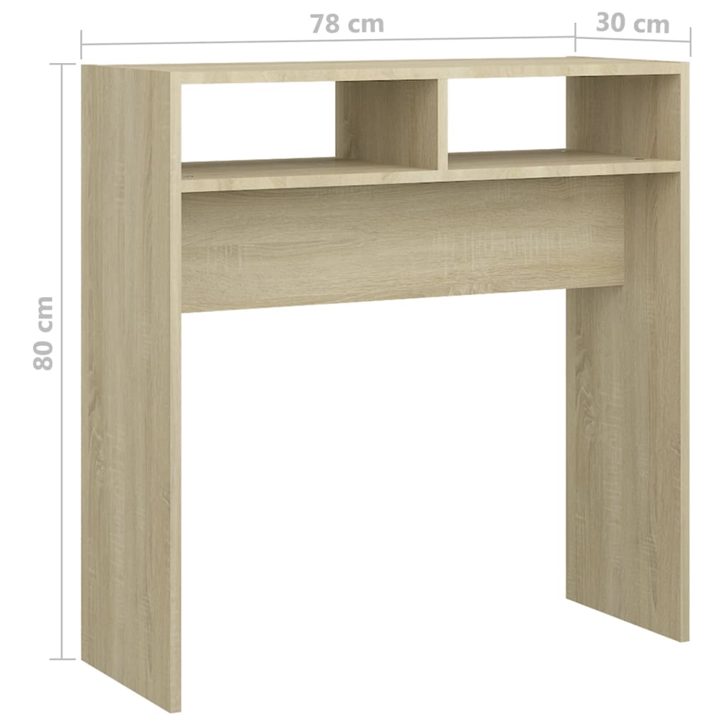 Wandtafel 78x30x80 cm bewerkt out sonoma eikenkleurig is nu te koop bij PeponiXL, paradijselijk wonen!