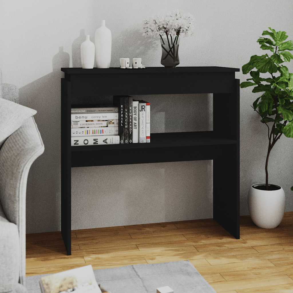 Wandtafel 80x30x80 cm bewerkt hout zwart is nu te koop bij PeponiXL, paradijselijk wonen!