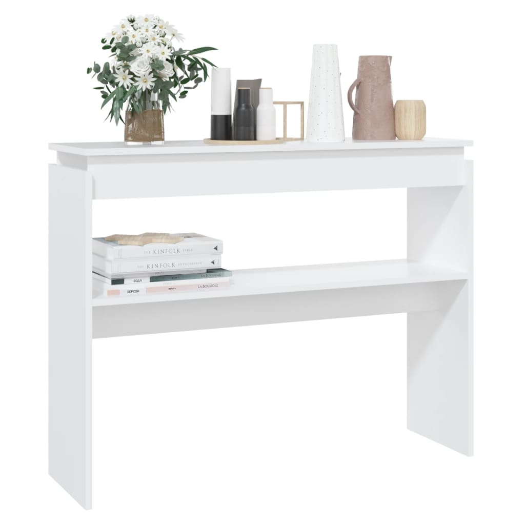 Wandtafel 102x30x80 cm bewerkt hout wit is nu te koop bij PeponiXL, paradijselijk wonen!