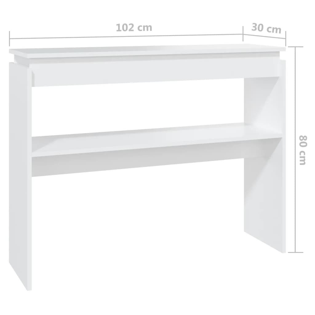 Wandtafel 102x30x80 cm bewerkt hout wit is nu te koop bij PeponiXL, paradijselijk wonen!