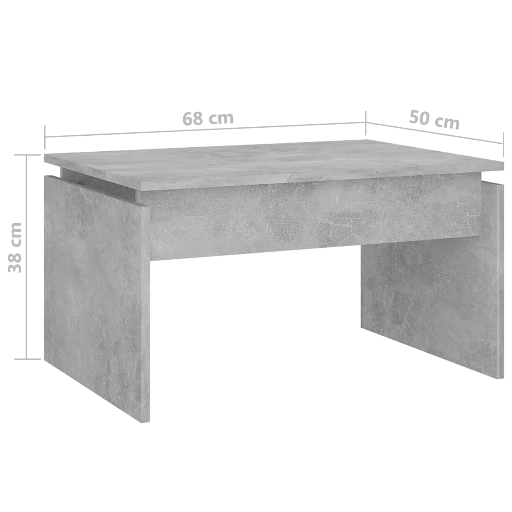 Salontafel 68x50x38 cm bewerkt hout betongrijs is nu te koop bij PeponiXL, paradijselijk wonen!