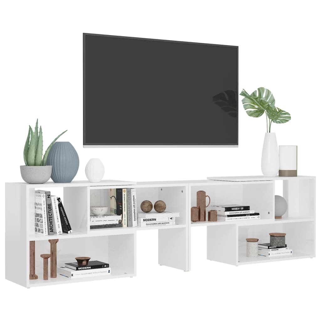Tv-meubel 149x30x52 cm bewerkt hout hoogglans wit is nu te koop bij PeponiXL, paradijselijk wonen!