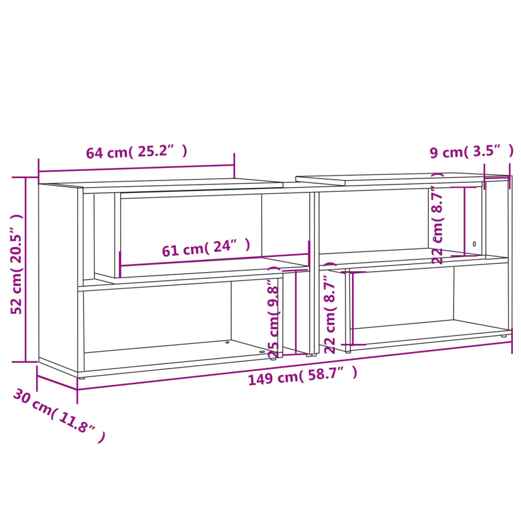 Tv-meubel 149x30x52 cm bewerkt hout hoogglans wit is nu te koop bij PeponiXL, paradijselijk wonen!