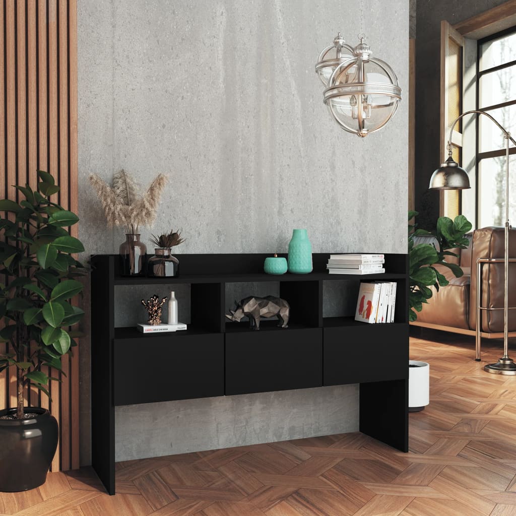Dressoir 105x30x70 cm bewerkt hout zwart is nu te koop bij PeponiXL, paradijselijk wonen!