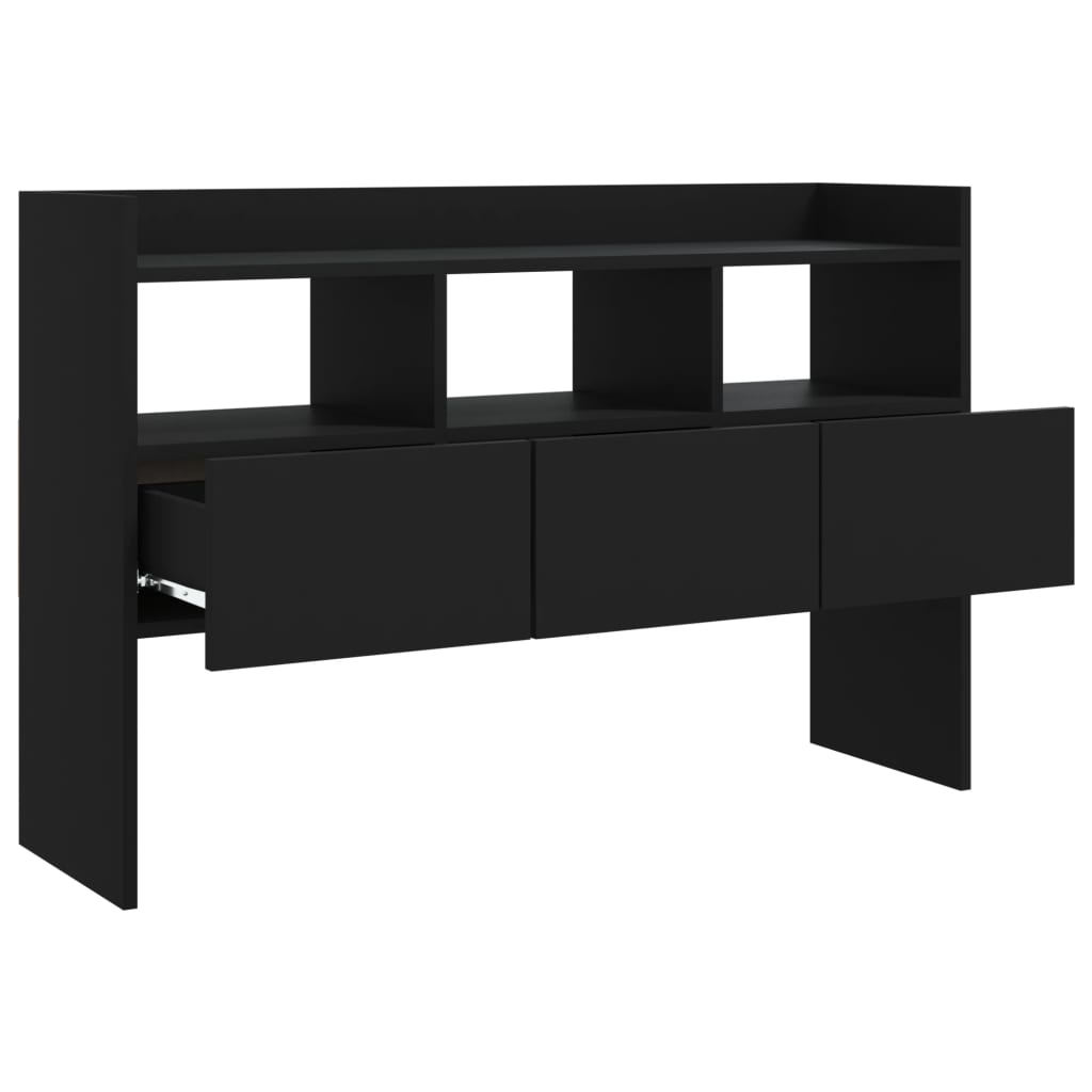 Dressoir 105x30x70 cm bewerkt hout zwart is nu te koop bij PeponiXL, paradijselijk wonen!
