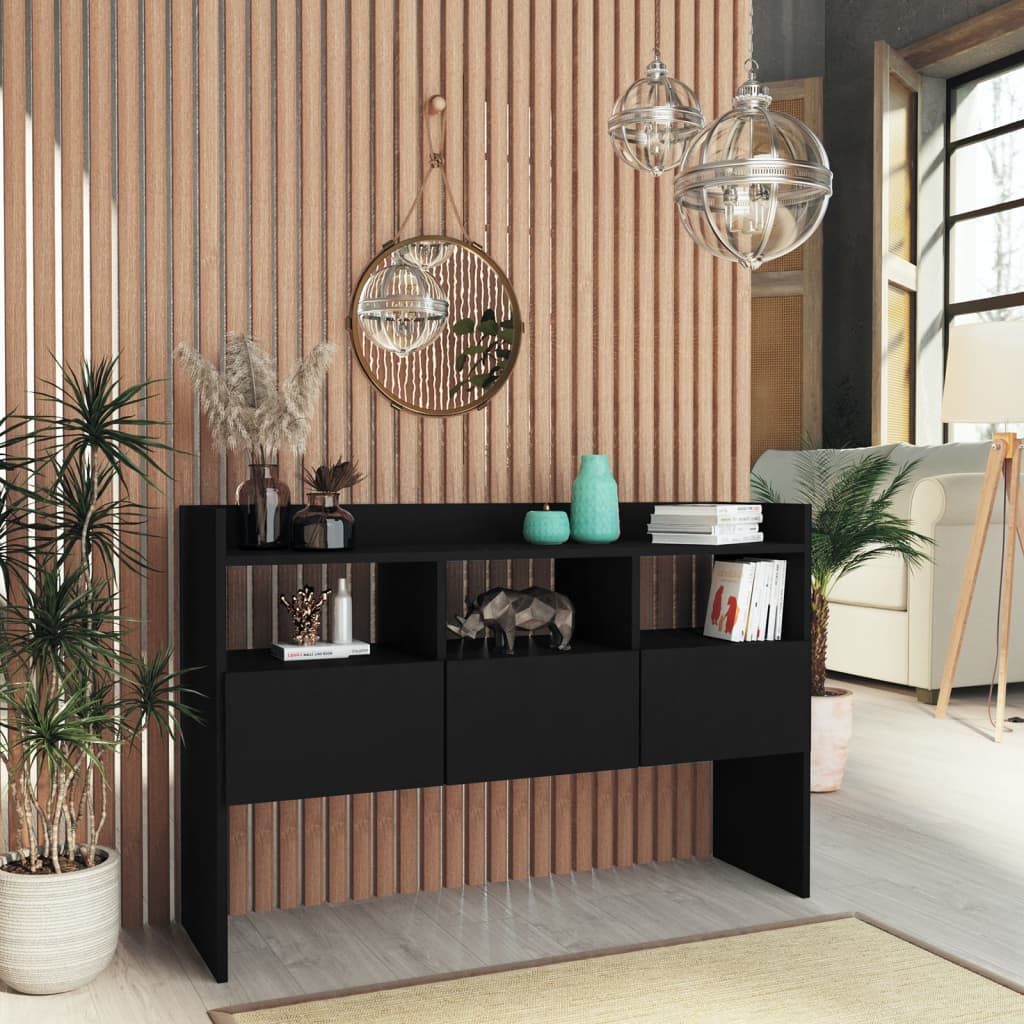 Dressoir 105x30x70 cm bewerkt hout zwart is nu te koop bij PeponiXL, paradijselijk wonen!