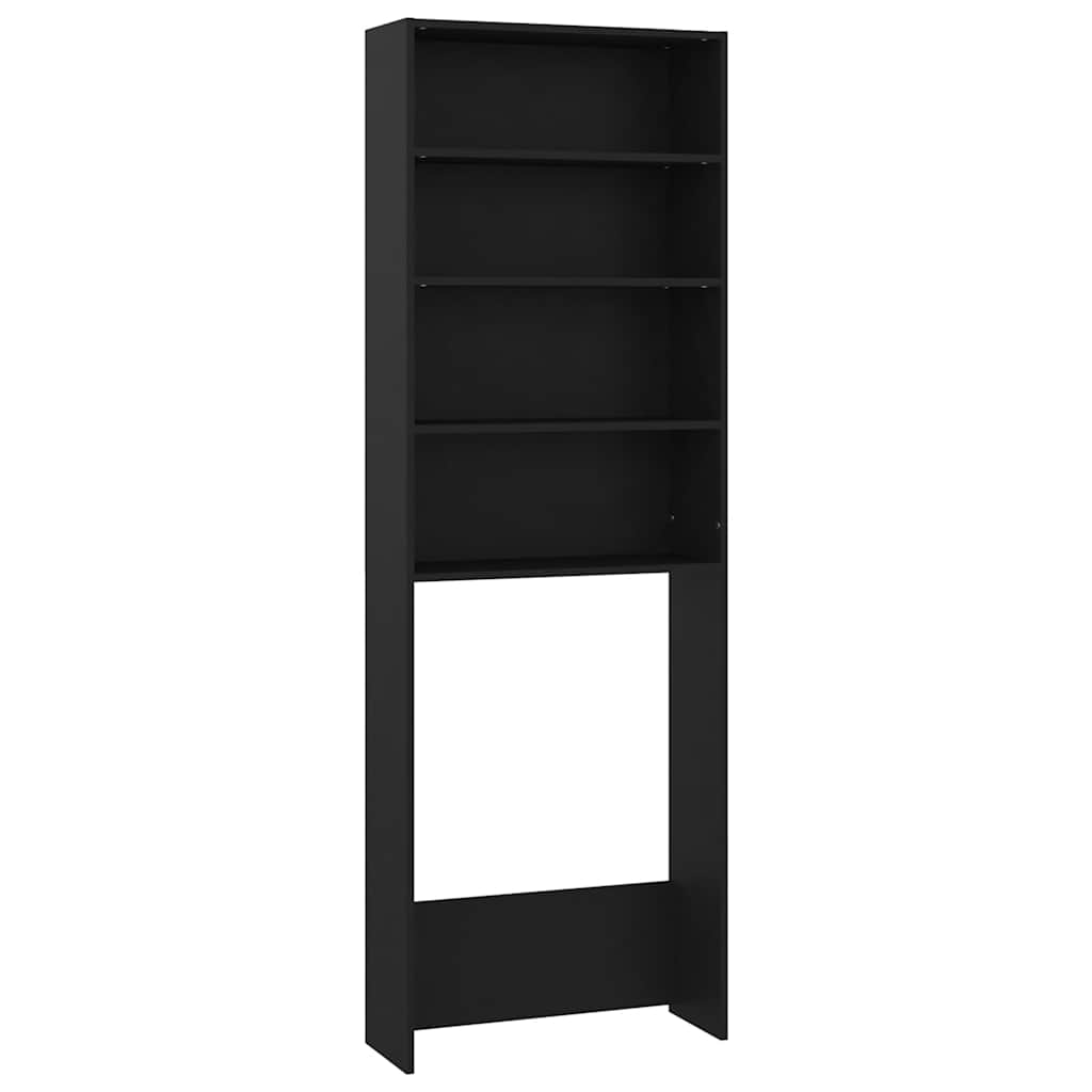 Wasmachinekast 64x24x190 cm zwart is nu te koop bij PeponiXL, paradijselijk wonen!