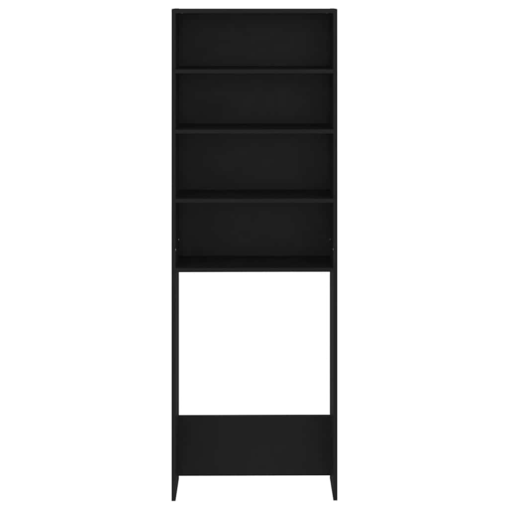Wasmachinekast 64x24x190 cm zwart is nu te koop bij PeponiXL, paradijselijk wonen!