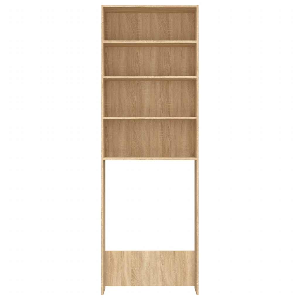 Wasmachinekast 64x24x190 cm wit en sonoma eikenkleurig is nu te koop bij PeponiXL, paradijselijk wonen!