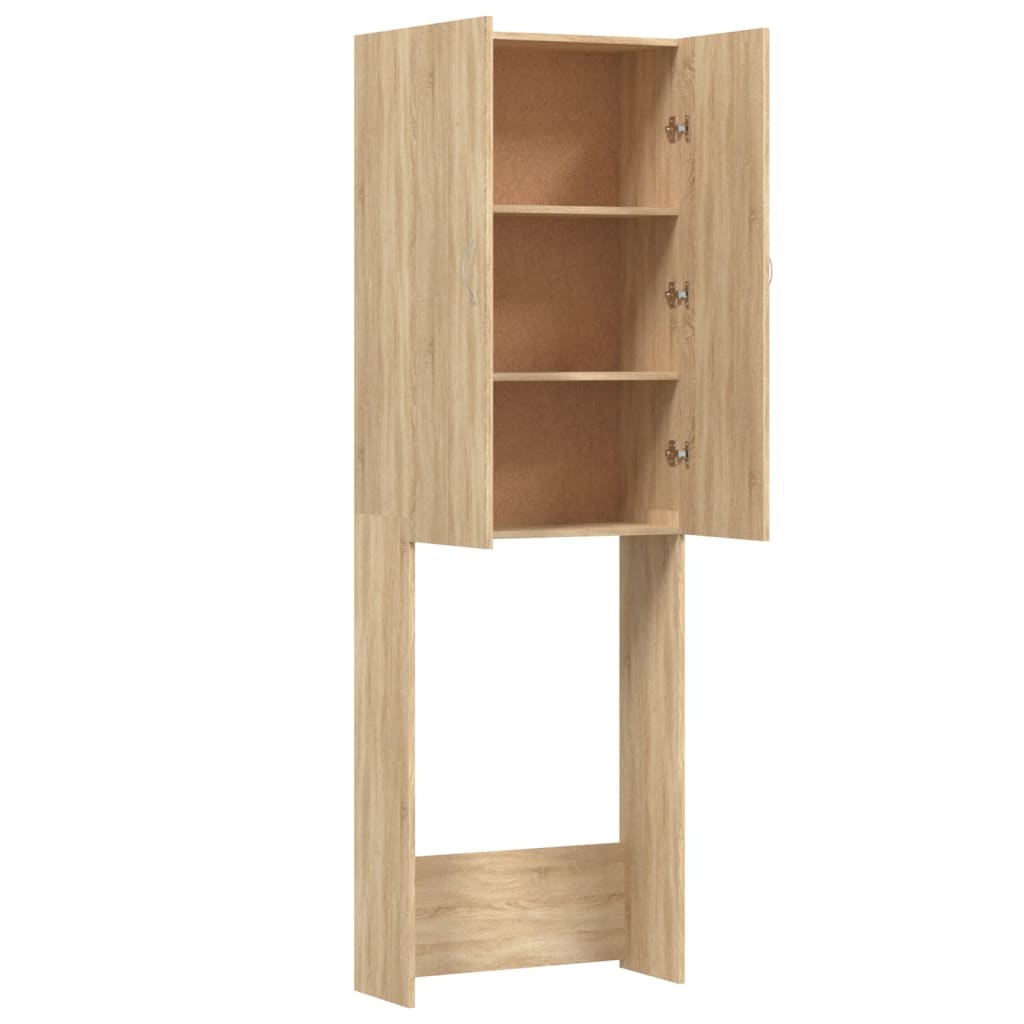Wasmachinekast 64x25,5x190 cm sonoma eikenkleurig is nu te koop bij PeponiXL, paradijselijk wonen!