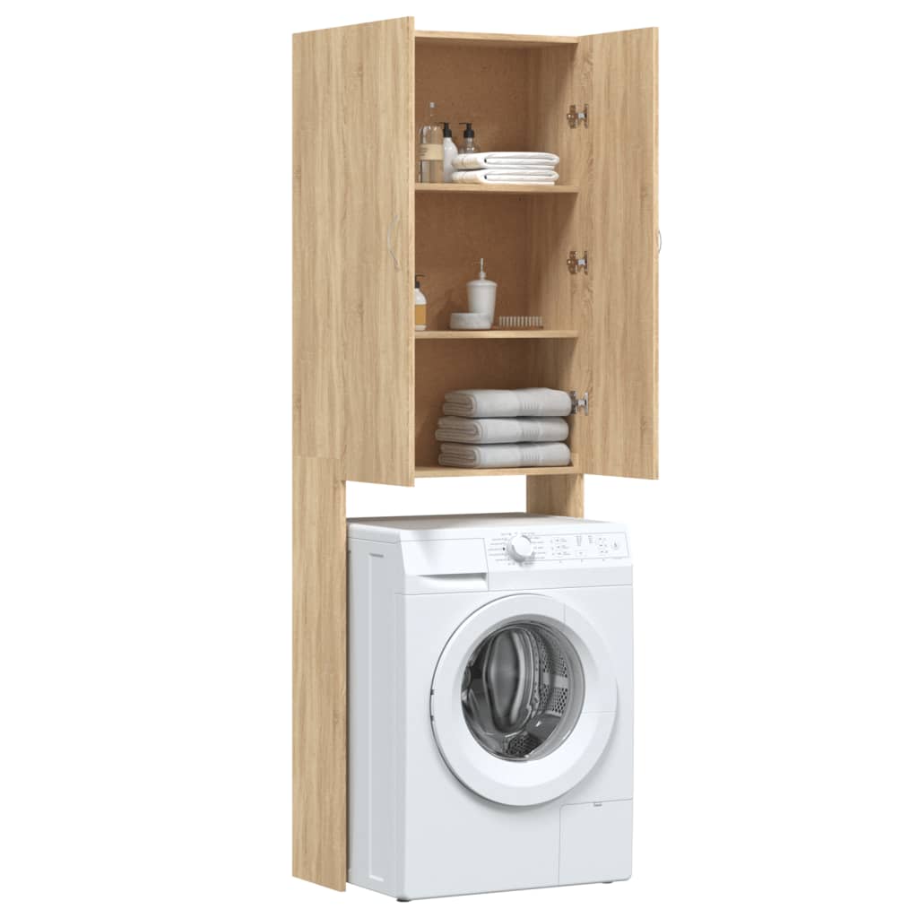 Wasmachinekast 64x25,5x190 cm sonoma eikenkleurig is nu te koop bij PeponiXL, paradijselijk wonen!