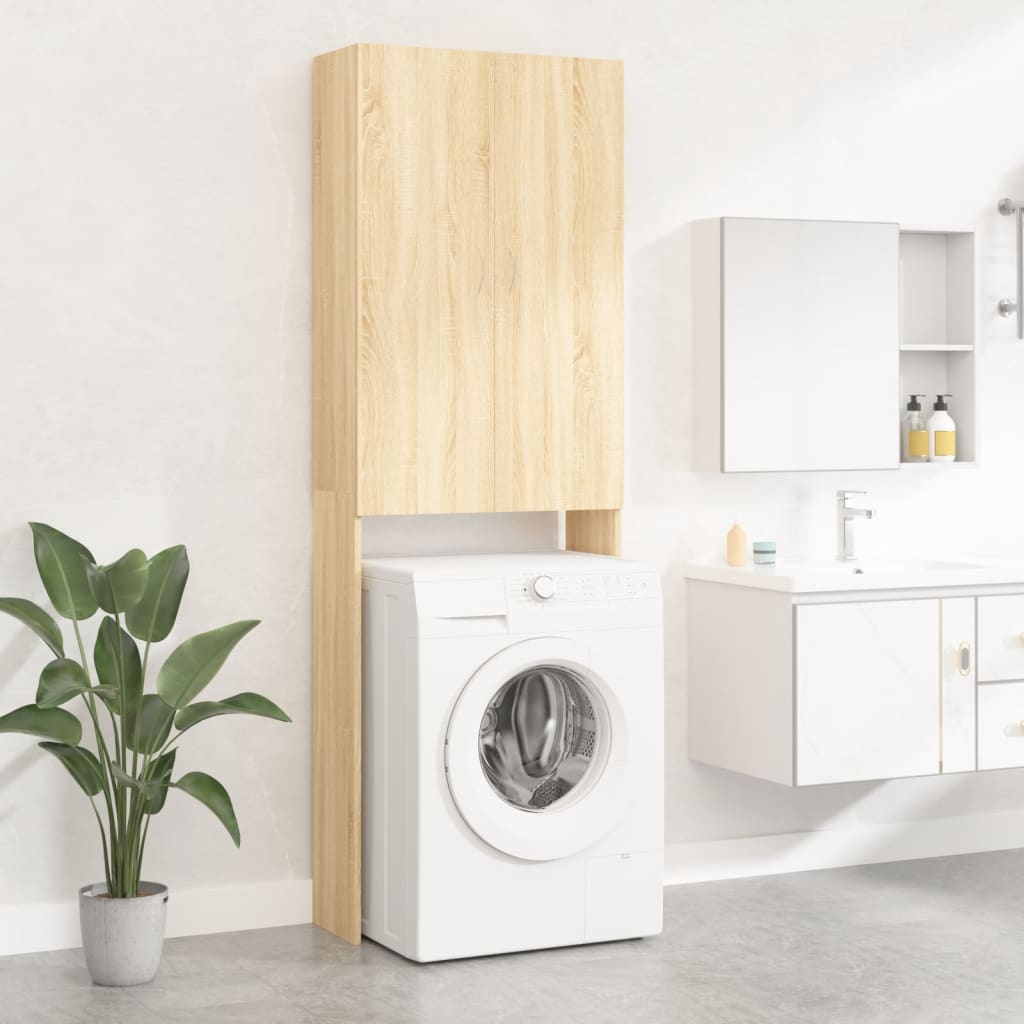 Wasmachinekast 64x25,5x190 cm sonoma eikenkleurig is nu te koop bij PeponiXL, paradijselijk wonen!