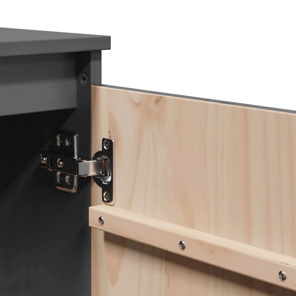 Bijzetkast 60x36x65 cm massief grenenhout grijs is nu te koop bij PeponiXL, paradijselijk wonen!