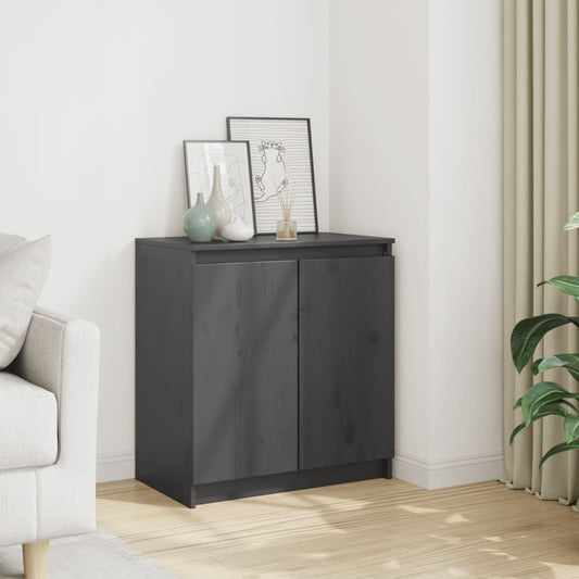 Bijzetkast 60x36x65 cm massief grenenhout grijs is nu te koop bij PeponiXL, paradijselijk wonen!