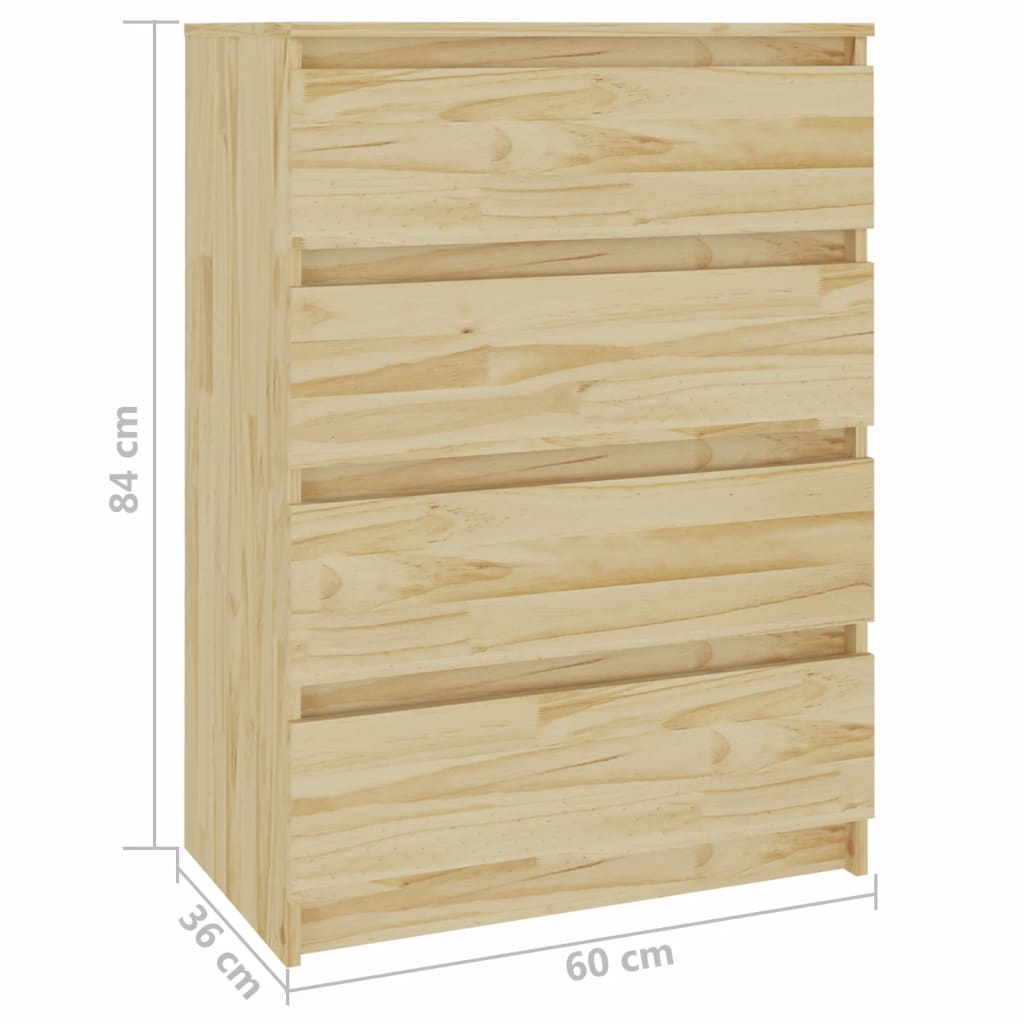 Bijzetkast 60x36x84 cm massief grenenhout is nu te koop bij PeponiXL, paradijselijk wonen!