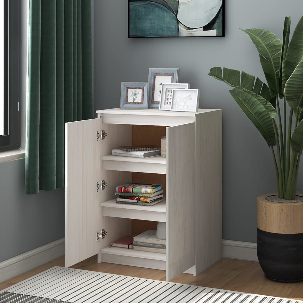 Dressoir 60x36x84 cm massief grenenhout wit is nu te koop bij PeponiXL, paradijselijk wonen!