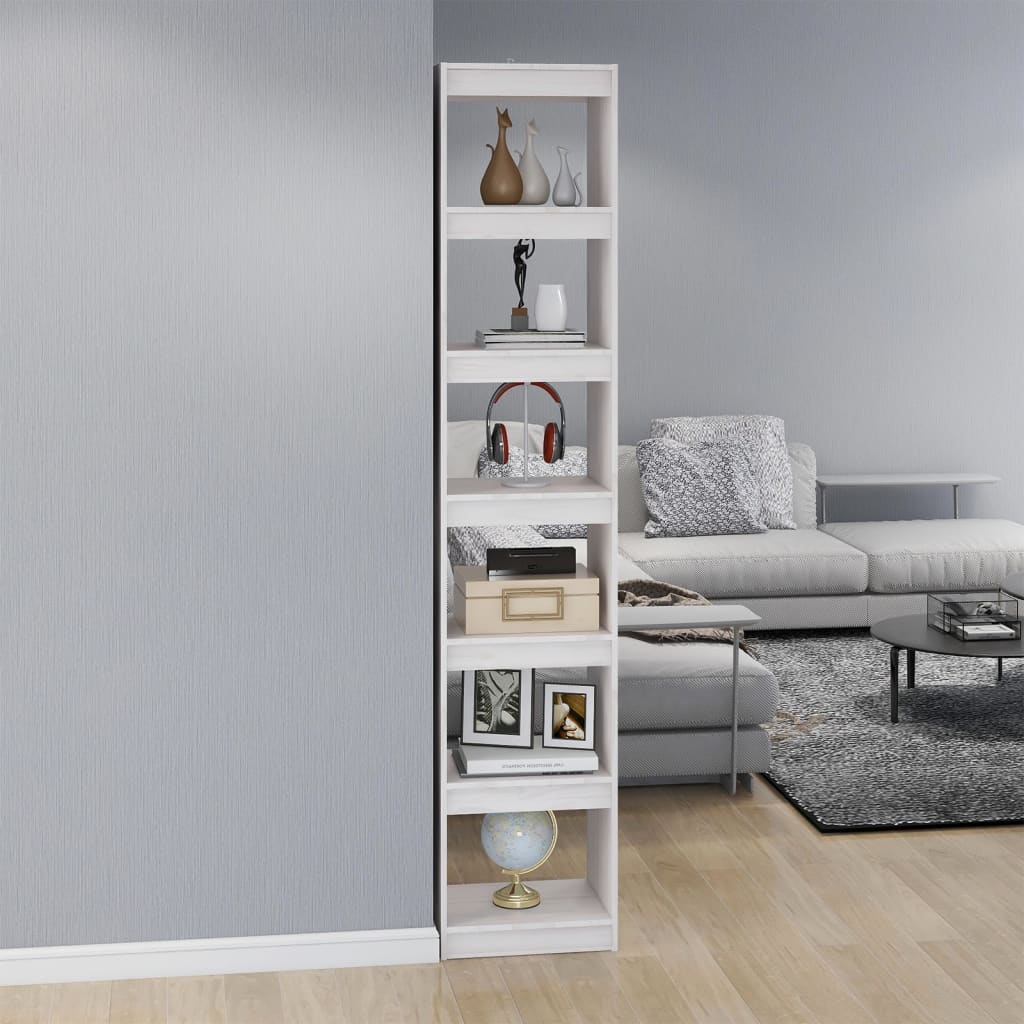 Boekenkast/kamerscherm 40x30x199 cm massief grenenhout wit is nu te koop bij PeponiXL, paradijselijk wonen!
