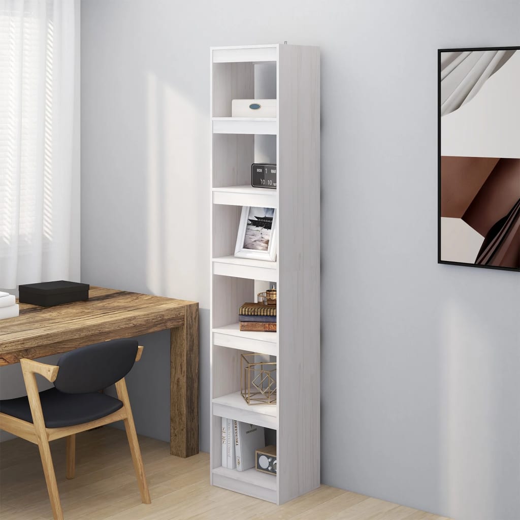 Boekenkast/kamerscherm 40x30x199 cm massief grenenhout wit is nu te koop bij PeponiXL, paradijselijk wonen!