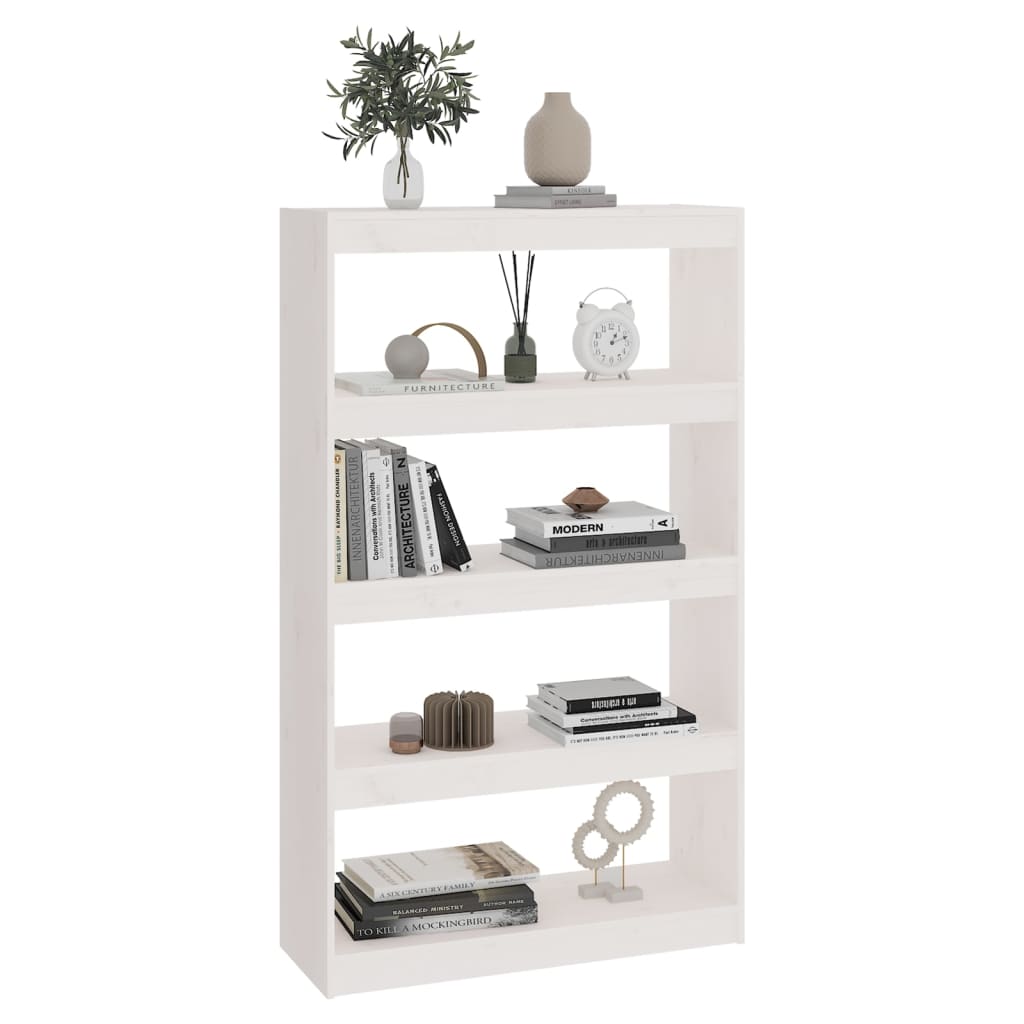 Boekenkast/kamerscherm 80x30x135,5 cm massief grenenhout wit is nu te koop bij PeponiXL, paradijselijk wonen!